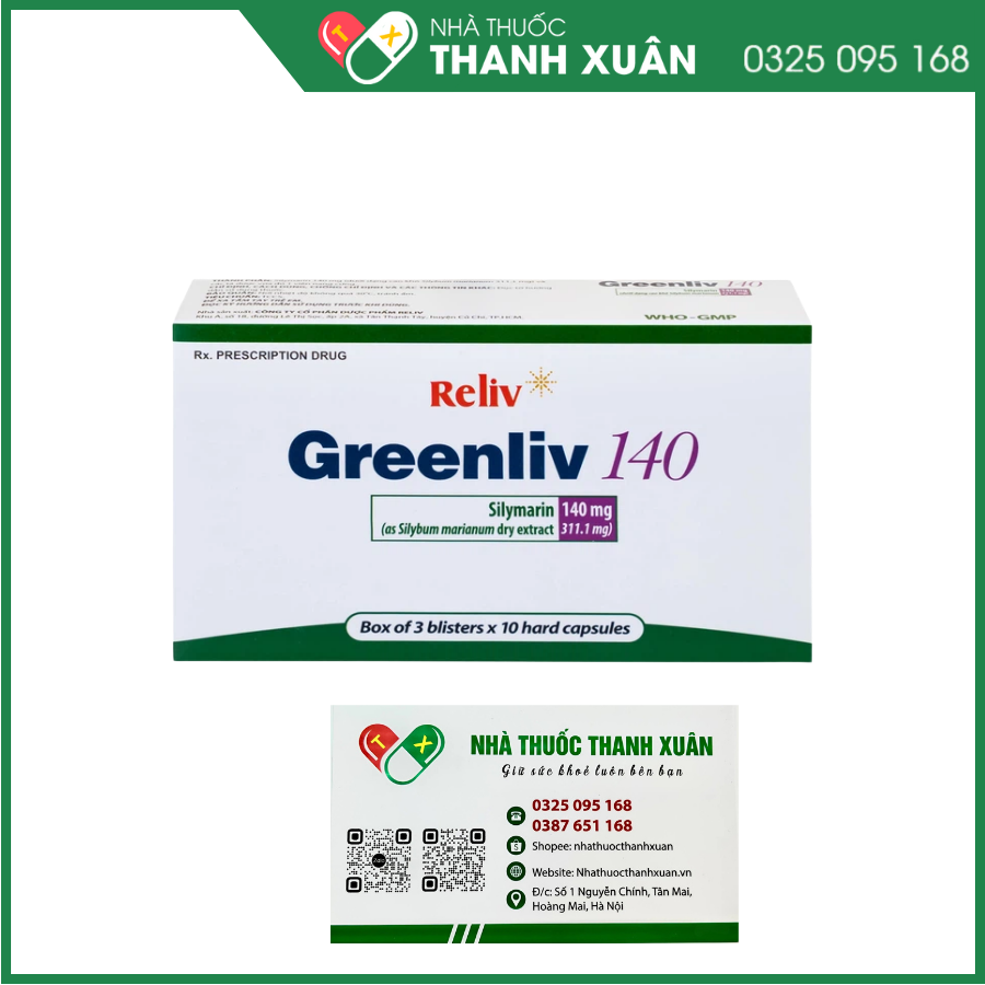 Greenliv 140 Reliv điều trị rối loạn tiêu hóa trong các bệnh về gan